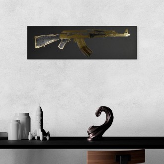AK47 3D Zlatý Plagát