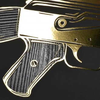 AK47 3D Zlatý Plagát