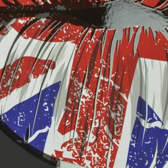 Pery s vlajkou Veľkej Británie 3D Plagát