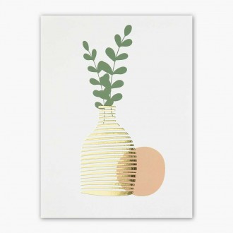 Minimalistické kvety 3D Zlatý Plagát