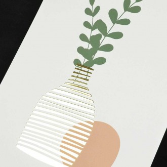 Minimalistické kvety 3D Zlatý Plagát