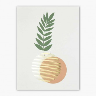 Minimalistické kvety 2 3D Zlatý Plagát