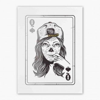 Gangsta Queen piky 3D Zlatý Plagát