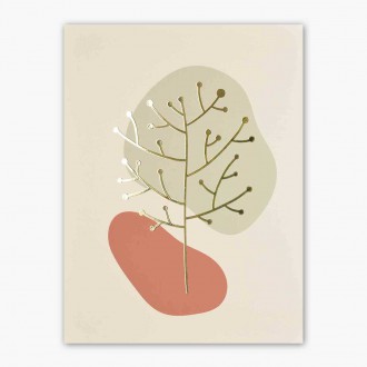 Minimalistické prírodné umenie 2 3D Zlatý Plagát