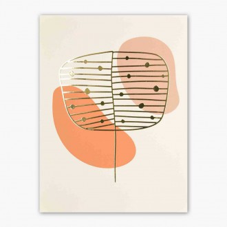 Minimalistické prírodné umenie 3 3D Zlatý Plagát