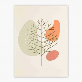 Minimalistické prírodné umenie 4 3D Zlatý Plagát