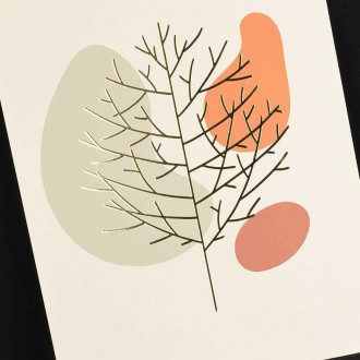 Minimalistické prírodné umenie 4 3D Zlatý Plagát