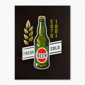 Čerstvé studené pivo 3D Plagát