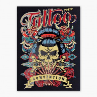 Tokio tatoo 3D Zlatý Plagát