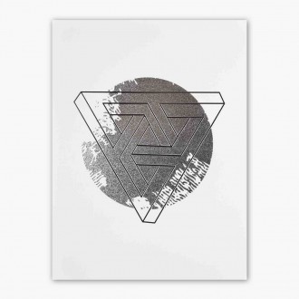 Abstraktné geometrické tvary 7 3D Strieborný Plagát