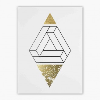Abstraktné geometrické tvary 8 3D Zlatý Plagát