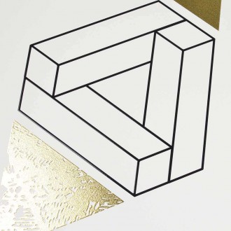 Abstraktné geometrické tvary 8 3D Zlatý Plagát