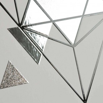 Abstraktné geometrické tvary 9 3D Strieborný Plagát
