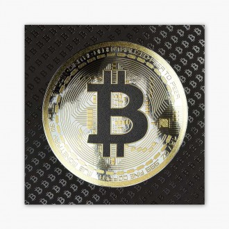 Bitcoin 3D Zlatý Plagát