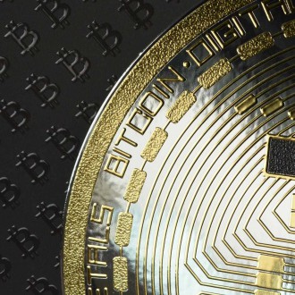 Bitcoin 3D Zlatý Plagát