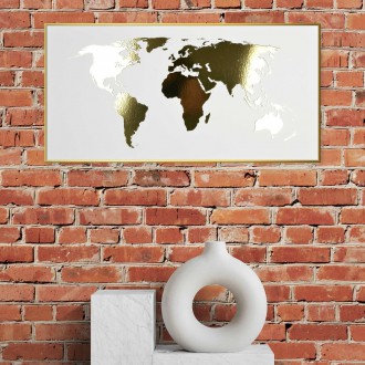 Mapa sveta 3D Zlatý Plagát