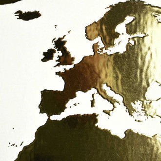 Mapa sveta 3D Zlatý Plagát