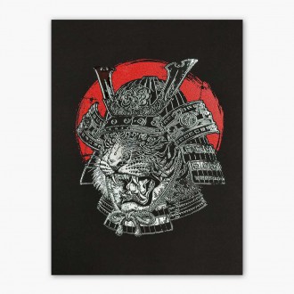 Tiger samuraj 3D Strieborný Plagát