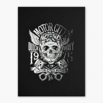 Motor city 3D Strieborný Plagát