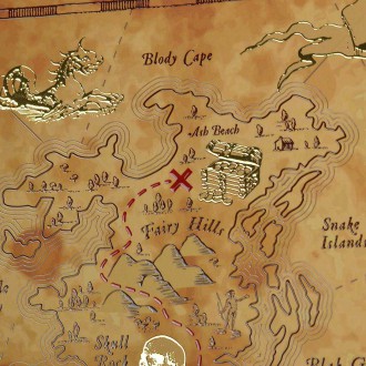 Pirátska mapa 3D Zlatý Plagát