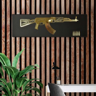 AK-47 2 3D Zlatý Plagát