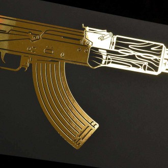 AK-47 2 3D Zlatý Plagát