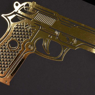 Beretta M92 3D Zlatý Plagát