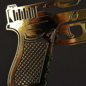 Glock 17 3D Zlatý Plagát