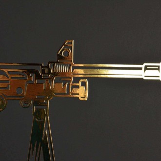 M249 machine gun 3D Zlatý Plagát