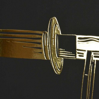 Katana sword 3D Zlatý Plagát