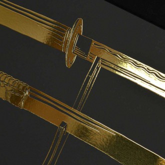 Katana sword 3D Zlatý Plagát