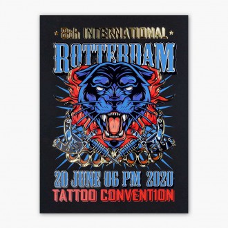 Tetovací festival Rotterdam Panter 3D Zlatý Plagát