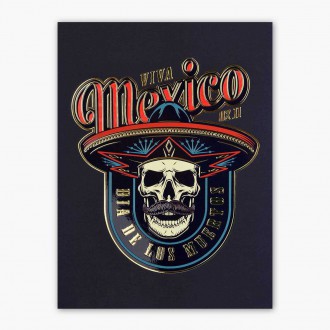 Viva Mexico Muertos 3D Zlatý Plagát