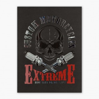 Custom motorcycles 3D Strieborný Plagát