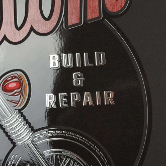 Custom build and repair motorcycles 3D Strieborný Plagát