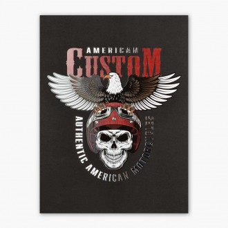 American motorcycles 3D Strieborný Plagát