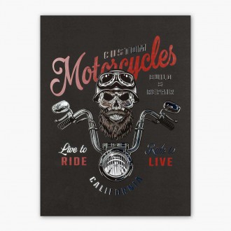 California motorcycles 3D Strieborný Plagát