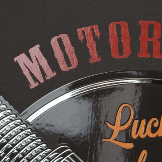 Lucky wheels motorcycles 3D Strieborný Plagát