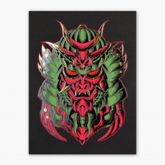 Cyber samurai Pavúk 3D Zlatý Plagát