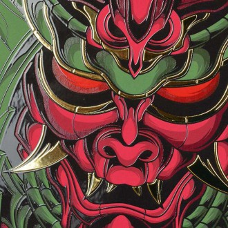 Cyber samurai Pavúk 3D Zlatý Plagát
