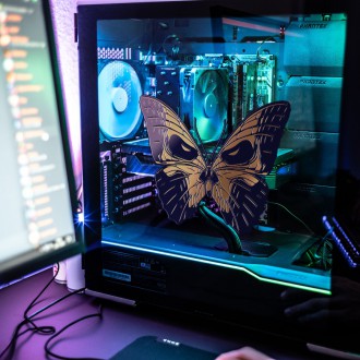 3D Samolepka Motýľ s Lebkou
