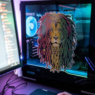 3D Samolepka Rastafariánsky lev