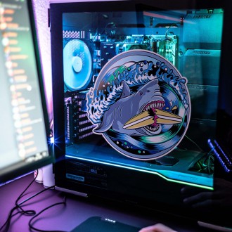 3D Samolepka Žralok sa surfom