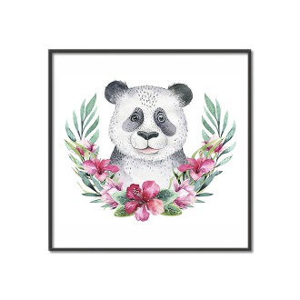 Panda v kvetinách detský Plagát