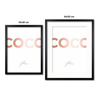 Coco Paris 3D Ružový metalický Plagát
