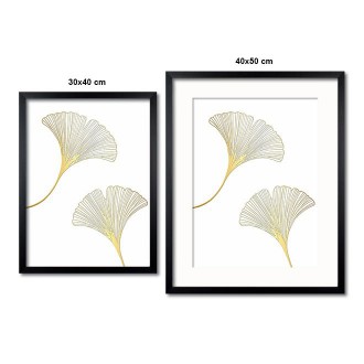 Ginkgo listy 3D Zlatý Plagát