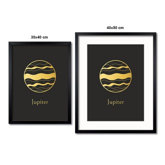 Vintage Jupiter s čiernym pozadím 3D Zlatý Plagát