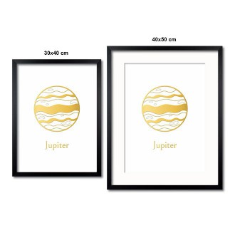 Vintage Jupiter s bielym pozadím 3D Zlatý Plagát