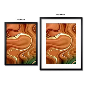 Živý abstraktný mramorový achát 3D Zlatý Plagát