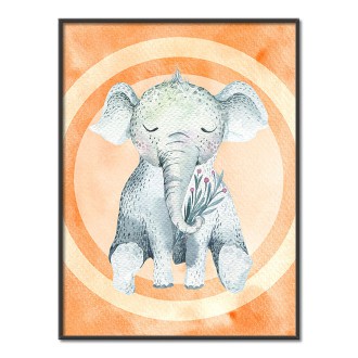 Watercolor slon detský Plagát